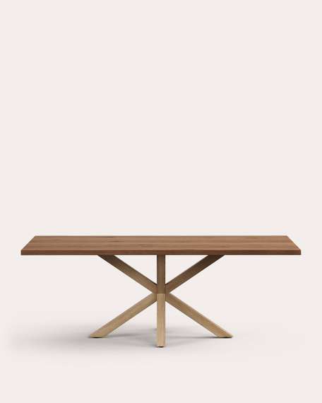 Стол Argo из состаренного дубового шпона и стальных ножек с имитацией дерева, 220 x 100 см