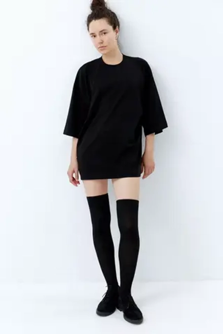 Огромная футболка из черного хлопка