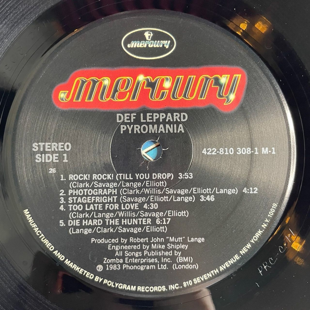 Винтажная виниловая пластинка LP Def Leppard Pyromania (USA 1983)