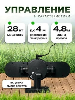 Светильник на солнечной батарее, с датчиком движения, яркий, уличный, для дома и дачи