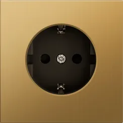 Donel R98 METAL матовое золото накладка для розетки Schuko с/з с защитой 16 A 250 В~, серия DA