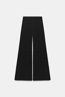 ZARA СТРУЯЩИЕСЯ БРЮКИ-ПАЛАЦЦО, ЧЕРНЫЙ