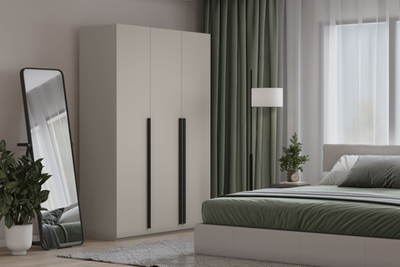 Распашной трехсекционный шкаф Лорена Пакс-3 Кашемир 5981 BS 120*40*200 см, Бежевый   Фиеста