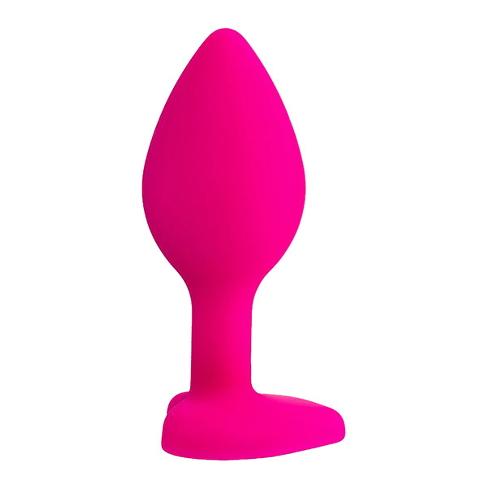 Розовая анальная втулка 7см с прозрачным кристаллом ToyFa ToDo Diamond Heart 357023