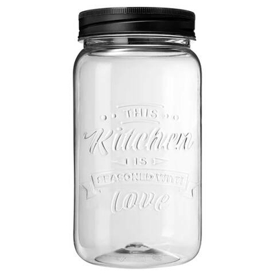 Банка для сыпучих продуктов 1,4 л КВАДРАТНАЯ C ЭМБОССИНГОМ LOVE KITCHEN 100*100*190 мм