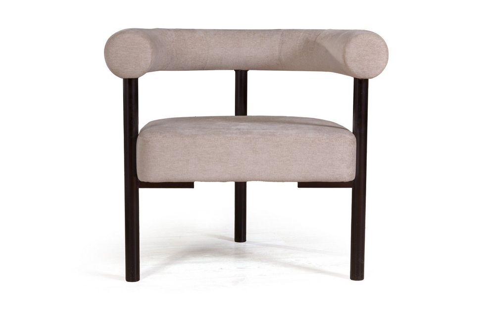 Кресло Biggi, шенилл Puffy beige / опоры черные