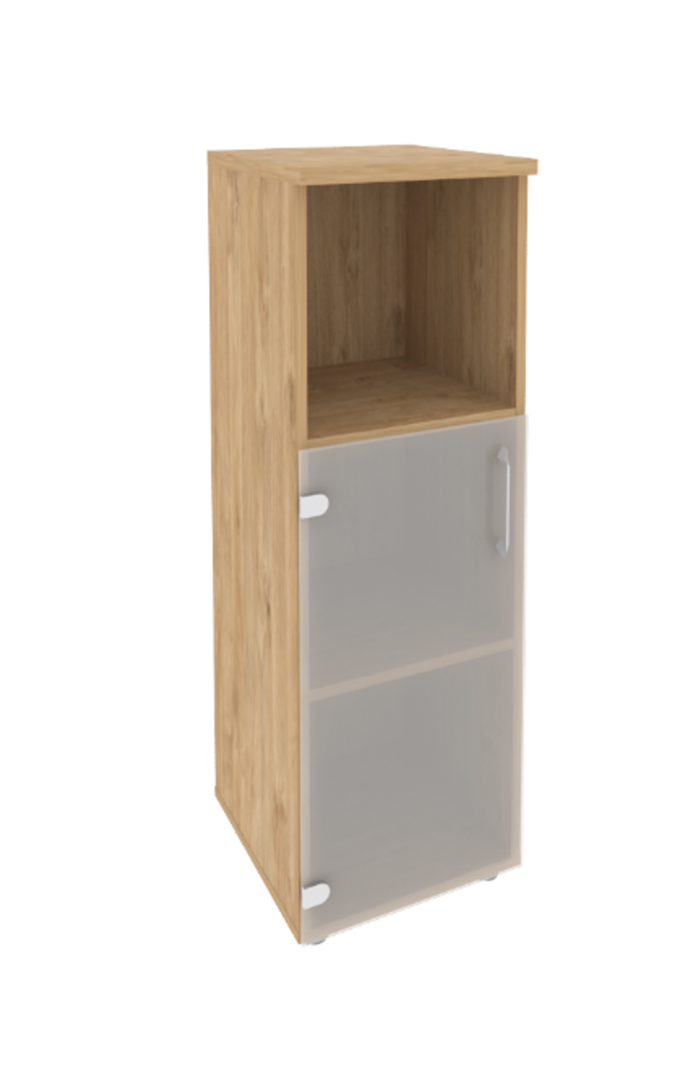 Шкаф средний узкий с нишей и стеклом Onix