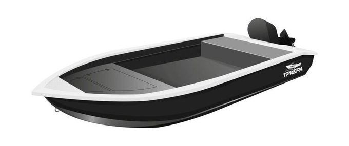 Моторная лодка, Триера 420 румпель, серый
