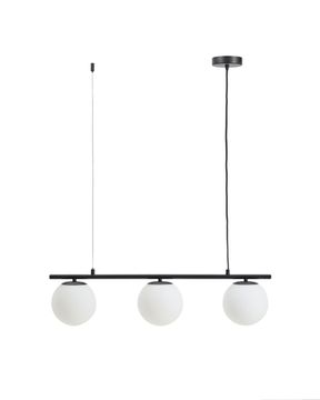 Подвесной светильник Brisia из черного металла с 3 стеклянными шарами Ø15