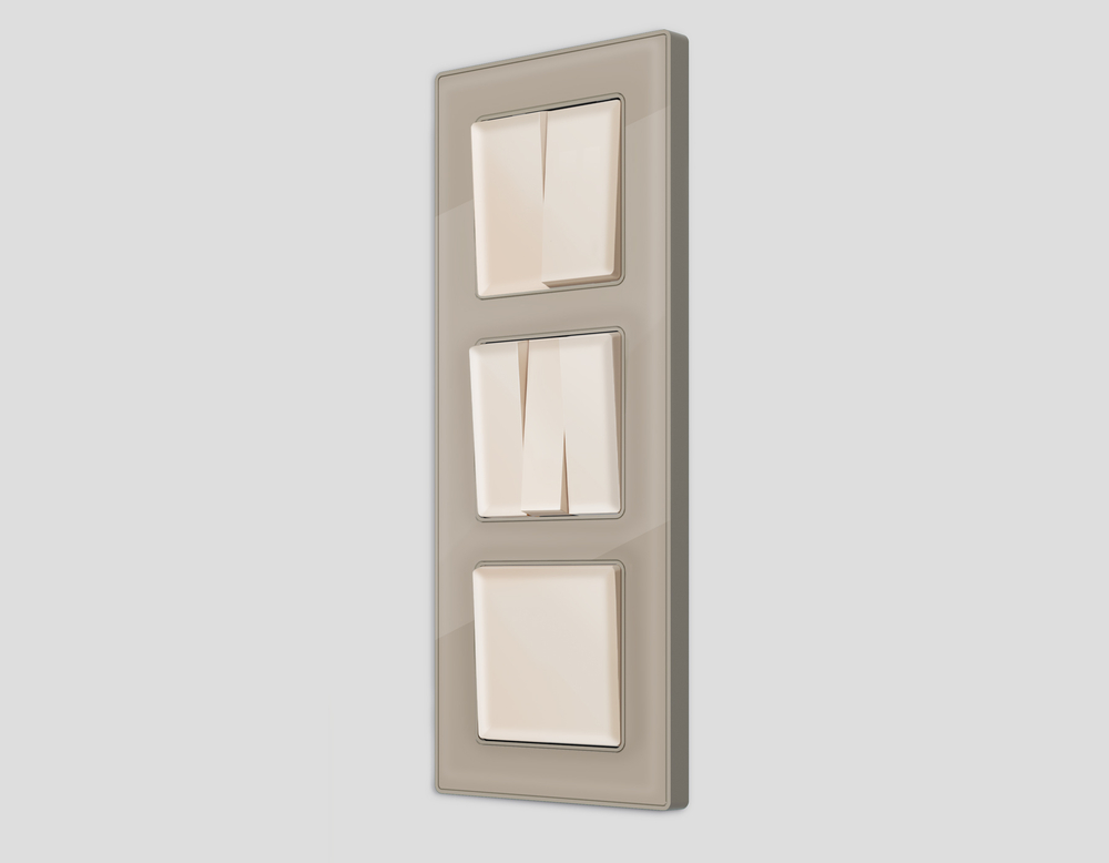 MA323050 Комплект механизма 2-кл выключателя с самовозвратом ALFA Бежевый матовый QUANT (AP3230, VM129)