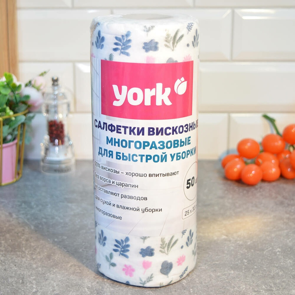 Салфетка вискозная в рулоне 25*30см 50шт "Узор"