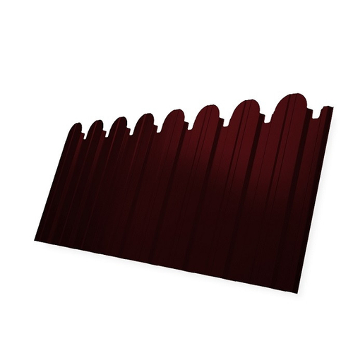 Профнастил С10 Grand Line Optima Pe 0,45 мм RAL 3005 винно-красный фигурный