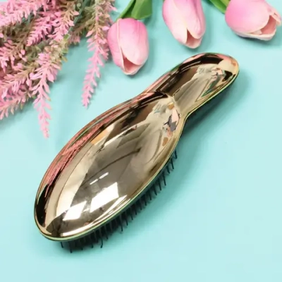 Расческа массажная компактная «Beauty Bar», цвет золото, в коробке, 20*7см