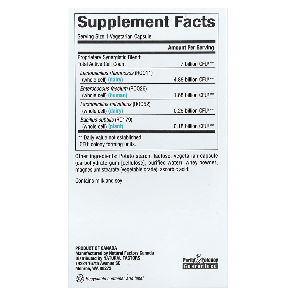 Natural Factors, ReliefBiotic™ IB, 7 млрд, 30 вегетарианских капсул