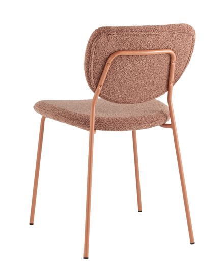 Стул обеденный Gigi коричневый букле розовые ножки