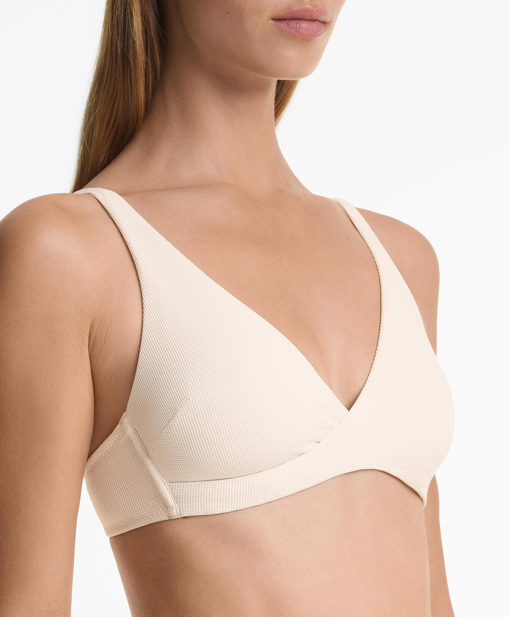 OYSHO Топ бикини с перекрещенными бретельками Piqué, экрю