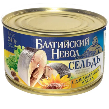 Сельдь Балтийский Невод в масле 240 гр