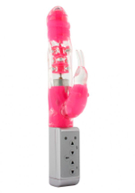 Розовый Hi-tech вибратор Funky Rabbit Pink - 22 см.