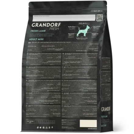 Grandorf Fresh, Fresh Lamb, Adult Mini для собак мелких пород (Свежее мясо ягненка с бататом)
