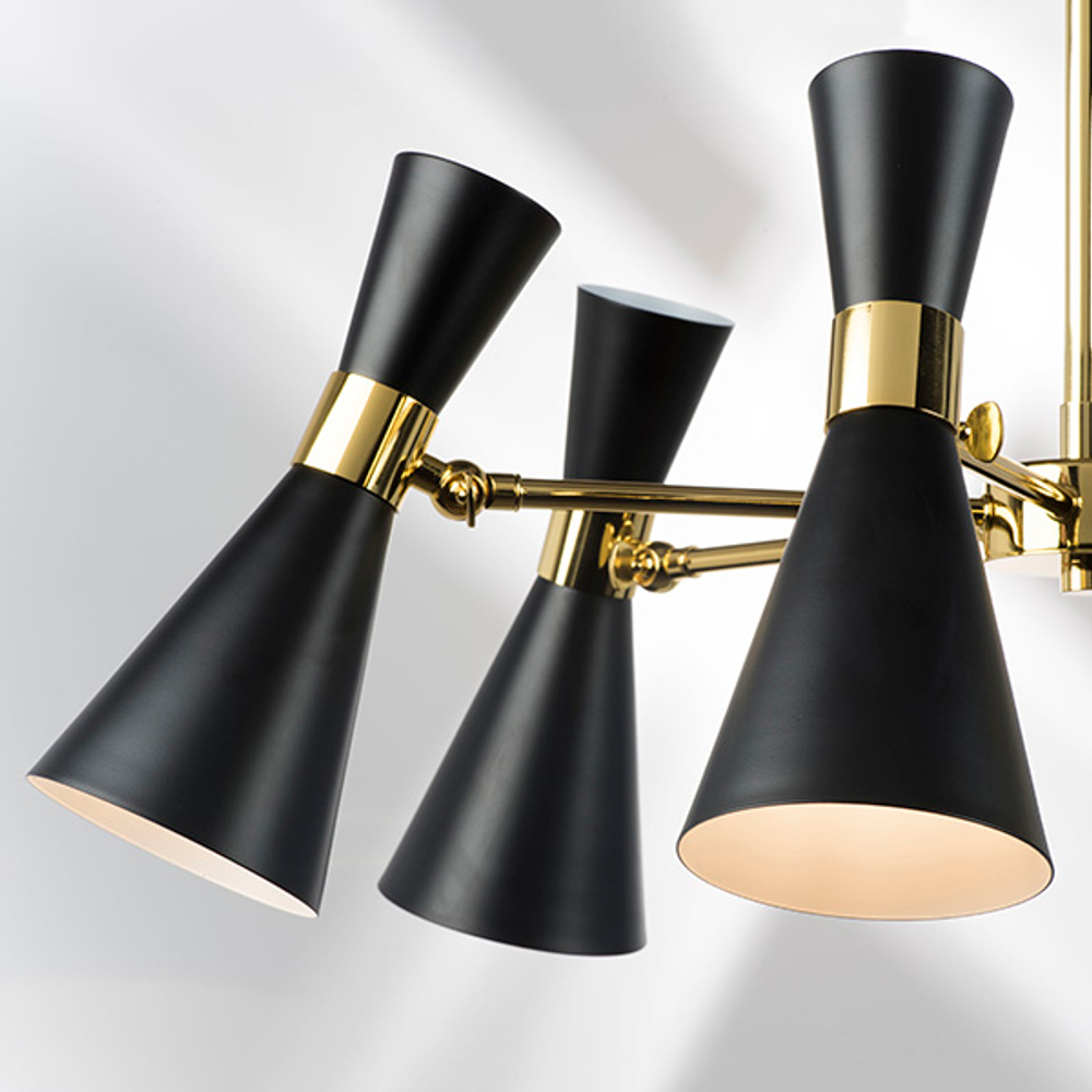 816067 Люстра DUMO 6х40W E14 ЧЕРНЫЙ МАТОВЫЙ/ЗОЛОТО