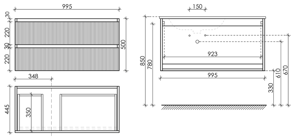 Тумба с раковиной Sancos Snob R 100 см SNR100LW левая, bianco