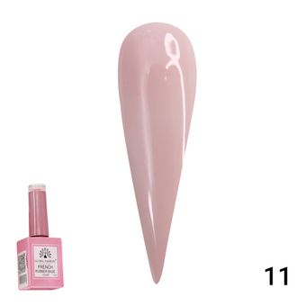 Каучуковая база для гель лака френч, Rubber Base Coat French, 15 мл., Global Fashion 11