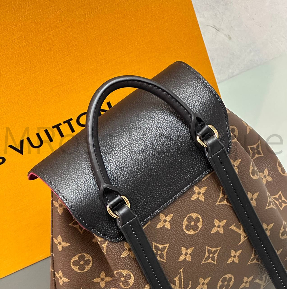 Рюкзак Montsouris Louis Vuitton Canvas Monogram с черным клапаном из кожи