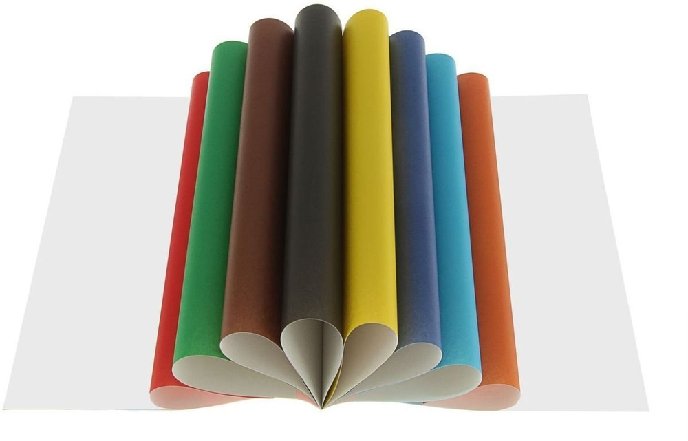 Бумага цветная Alingar, А4, немелованная, односторонняя, 16 листов, 8 цветов, на скрепке, "Солнышко и цветы"