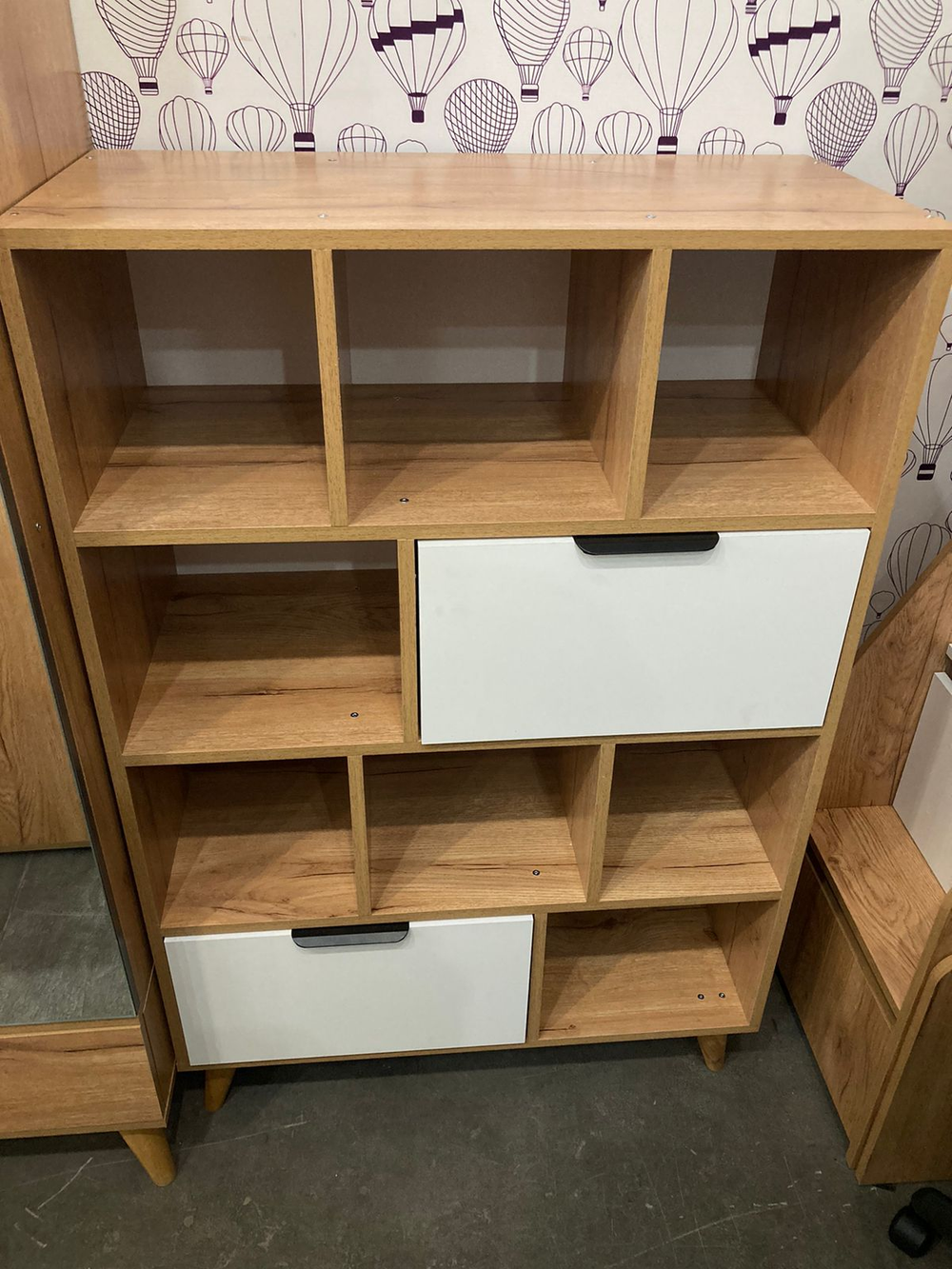 Стеллаж Омега-3 дуб золотистый/белый