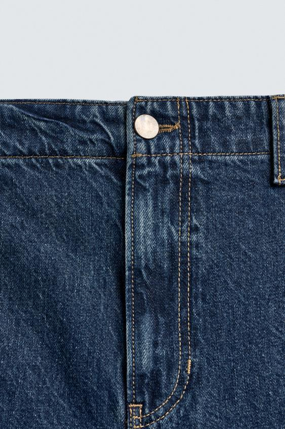 ZARA ДЖИНСОВЫЕ БРЮКИ ЧИНОС STRAIGHT FIT, СИНИЙ