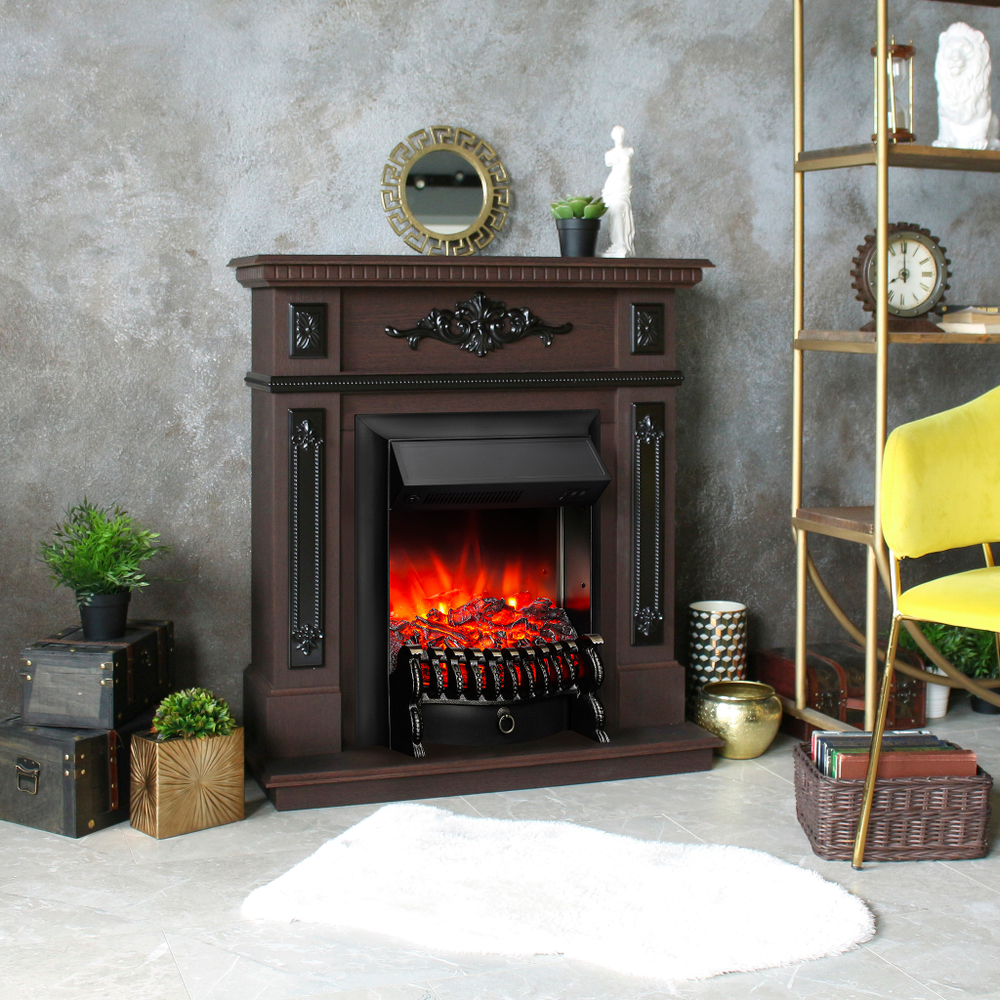 Каминокомплект Real Flame Lilian DN с очагом Fobos Lux Black (без пульта)