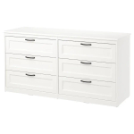 Комод с 6 ящиками - IKEA SONGESAND/СОНГЕСАНД ИКЕА, 50х81х161 см, белый
