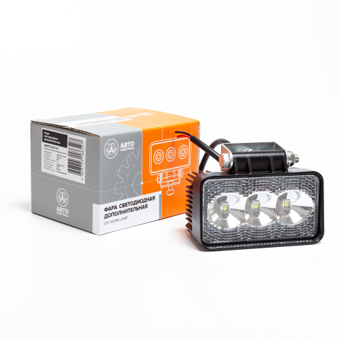 Фара светодиодная дополнительная, прямоугольная 110*52*81, направленный свет, 3 диода, крепление по центру, 9 Вт, 10-30 В