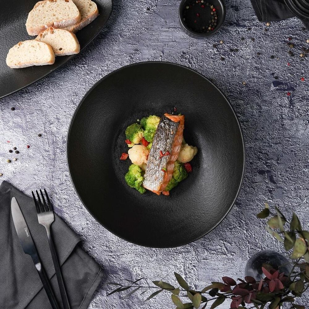 Салатник 1500 мл 27*25 см h7,5 см Wave Up Smooth Black Raw Stellar P.L. Proff Cuisine [1]