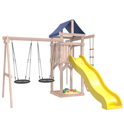 Детская площадка неокрашенная с качелями гнездо 60 см IgroWoods для улицы и дачи