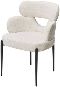 Стул VALTER RAVEN-22 Бежево-белый, ткань / Черный каркас