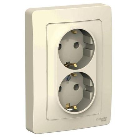 Розетка 2-м СП Blanca 16А IP20 250В с заземл. без защ. шторок молоч. SE BLNRS001022