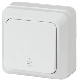 Переключатель Intro Quadro 2-103-01 одноклавишный 10А-250В IP20 ОУ белый