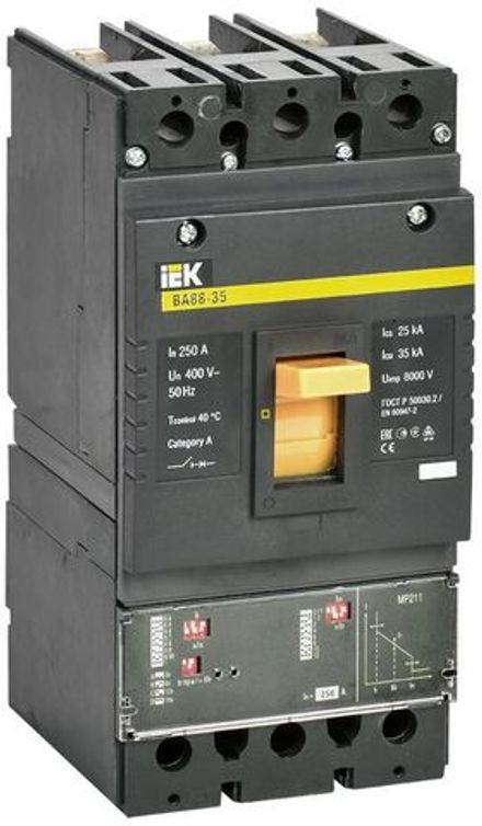 Выключатель автоматический 3п 250А 35кА ВА 88-35 электр. расцеп. MP 211 KARAT IEK SVA31-3-0250