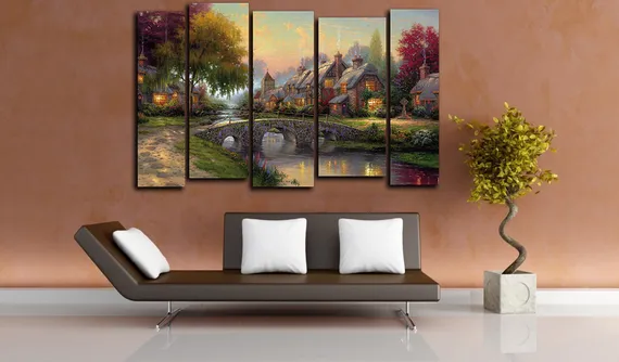 Модульная картина "Сказочная деревня"