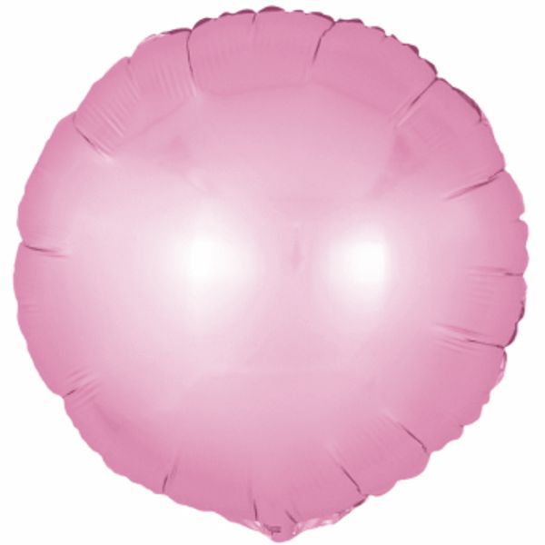Шар круг Сатин розовый 45см