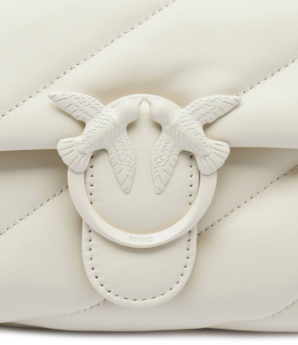 Кожаная сумка через плечо LOVE PUFF MINI CL Pinko - экрю(100039 A1JO)