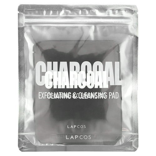 Lapcos, Отшелушивающие и очищающие диски с углем, 5 шт., 7 г (0,24 жидк. унции) каждый