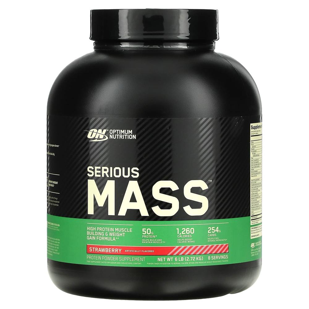 Optimum Nutrition, Serious Mass™, с клубничным вкусом, 2,72 кг (6 фунтов)