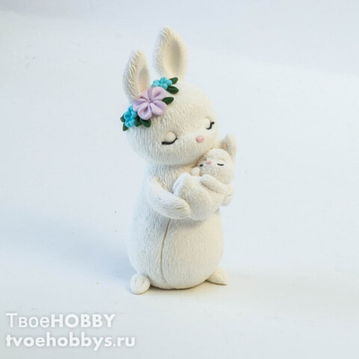 Cиликоновый молд "Зайка мама с малышом" бренд "Твое хобби"