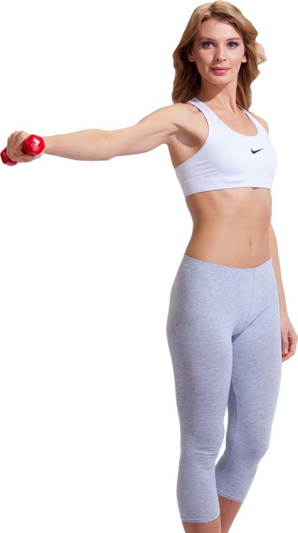 Гантель обрезиненная 1 кг, красная