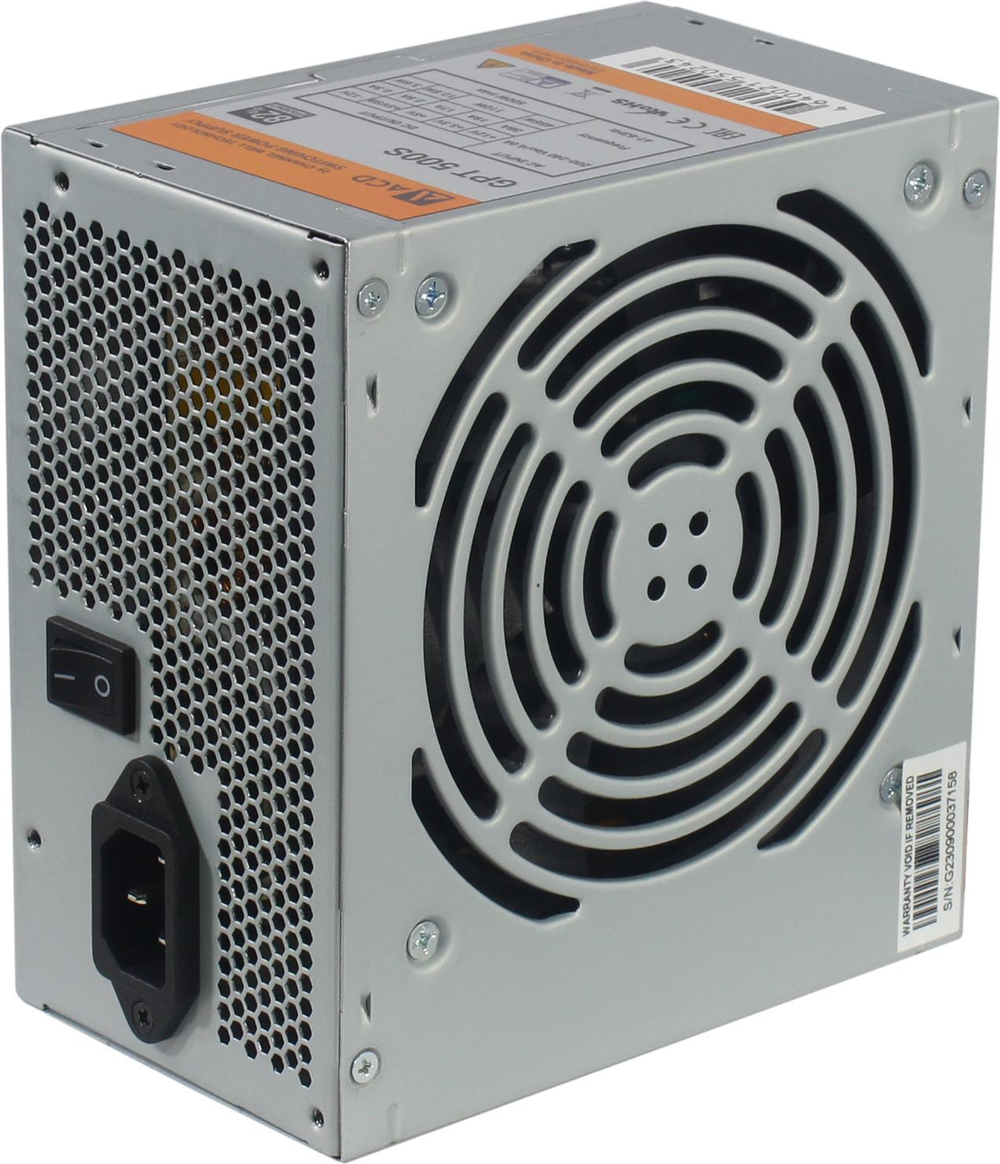 Блок питания ACD <GPT 500S> 500W ATX (24+2х4+6/8пин)