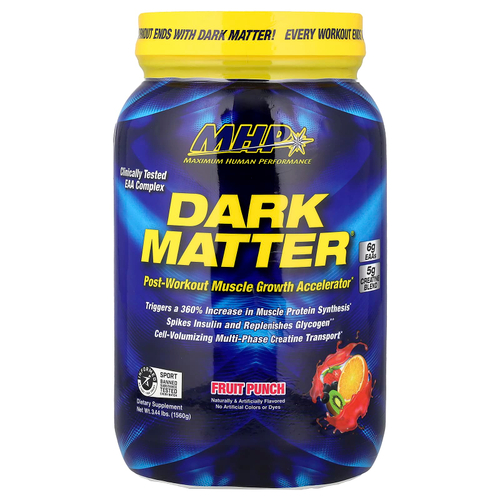 MHP, Dark Matter®, средство для роста мышц после тренировки, фруктовый пунш, 1560 г (3,44 фунта)