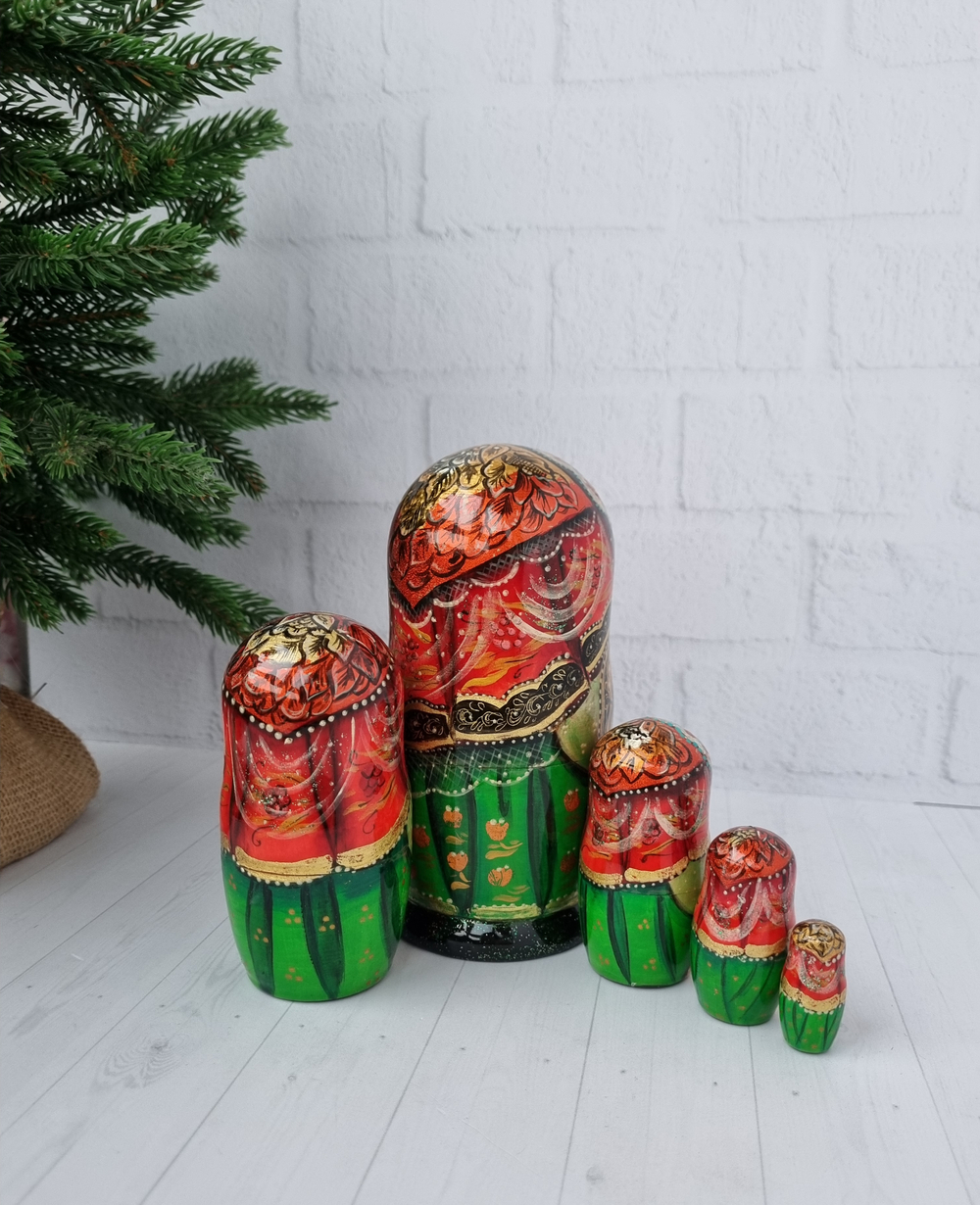 Матрешка "Виды города" 5 мест 15см