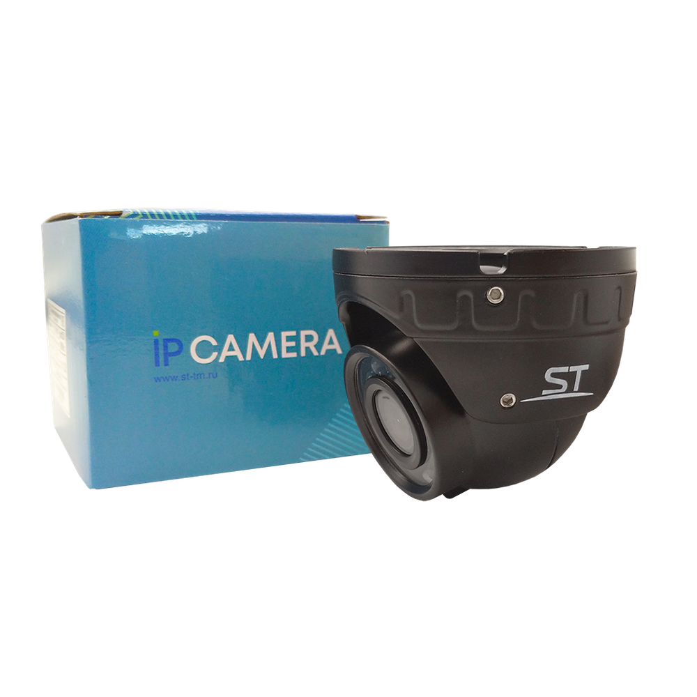 ST-S2501 Черный, Видеокамера уличная купольная IP-камера, ИК до 25м, 2,8мм